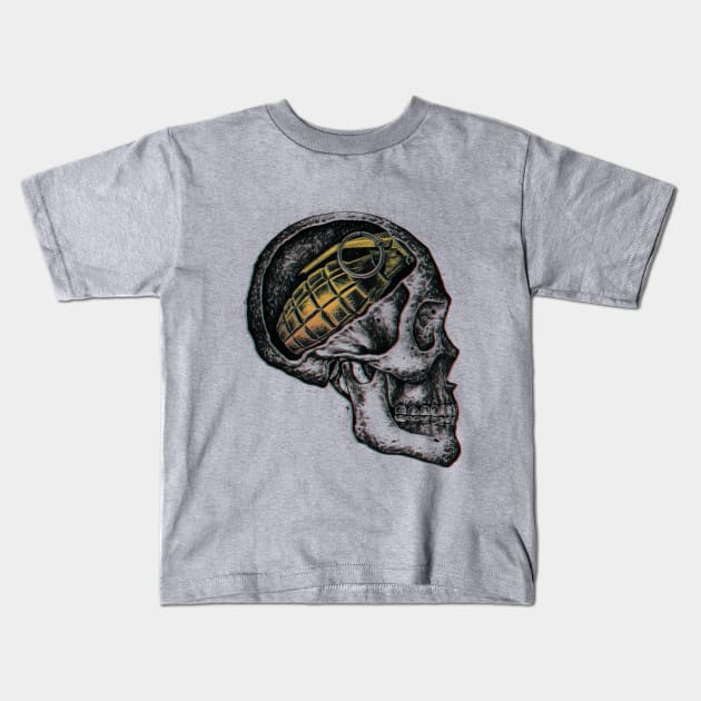 Death Mind Kids T-Shirt by RonnCabardo